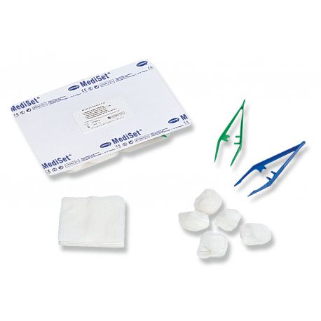 HARTMANN - Set pansement avec double pinces anatomiques, tampons et étiquette de traçabilité - 1 set