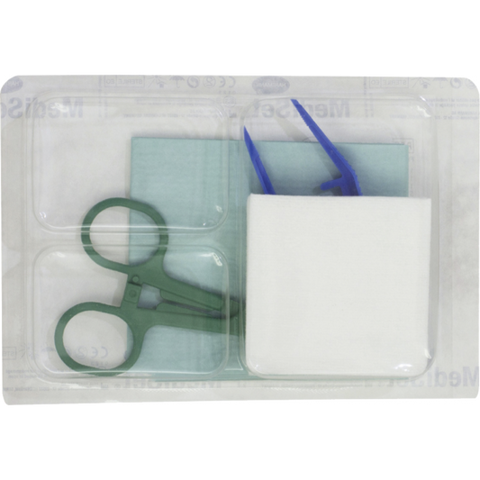 HARTMANN - Set de Pansement N°3 avec Pince Anatomique, Pince Kocher, Champ Stérile et Compresses - 1 set