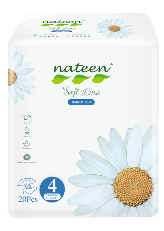 Nateen - Couches Bébé Taille 4 (7-18 kg) - Sachet de 20 pièces