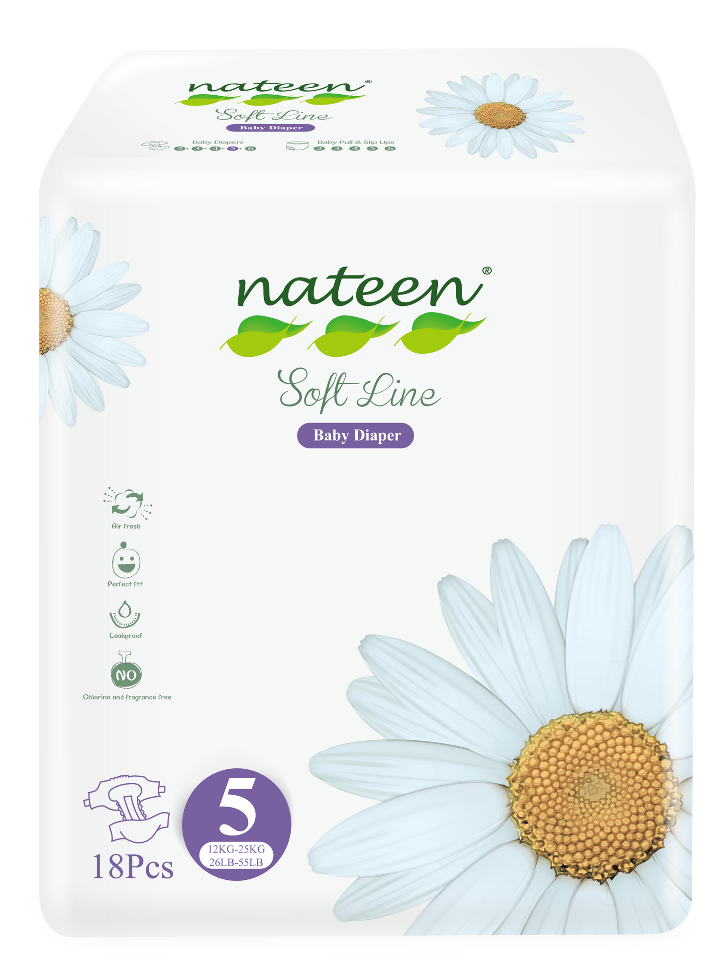 Nateen - Couches Bébé Taille 5 (12 -25 kg) - Sachet de 18 Pièces