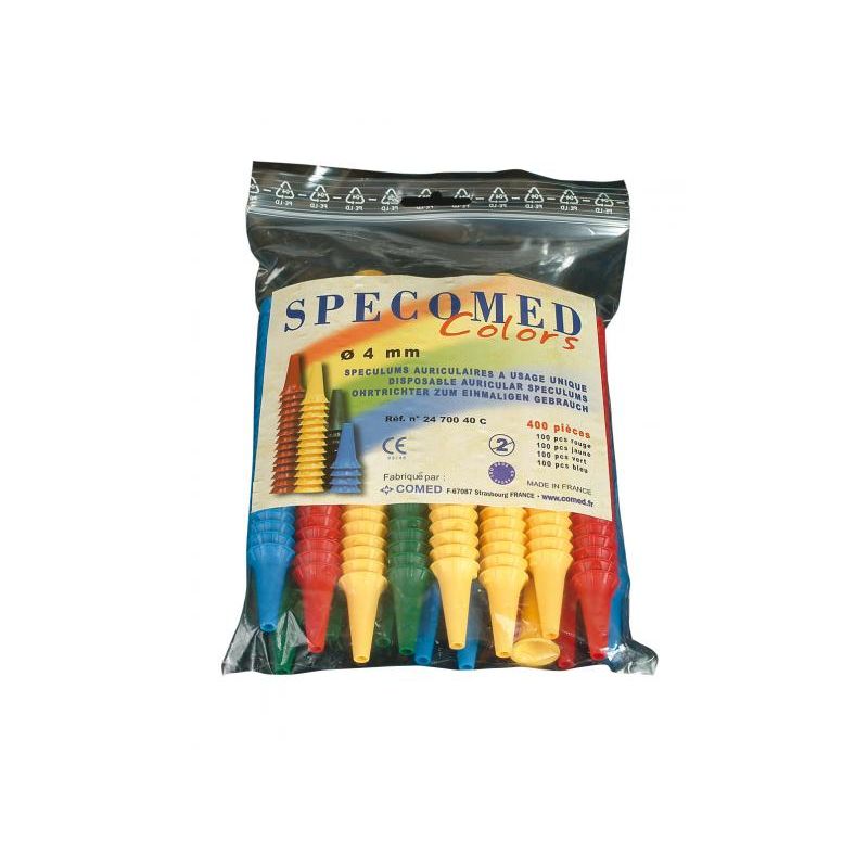 Comed - Spéculums auriculaires - Couleurs - Sachet de 400 pièces
