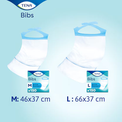 TENA Bibs - Bavoirs jetables -  Sachet de 150 pièces