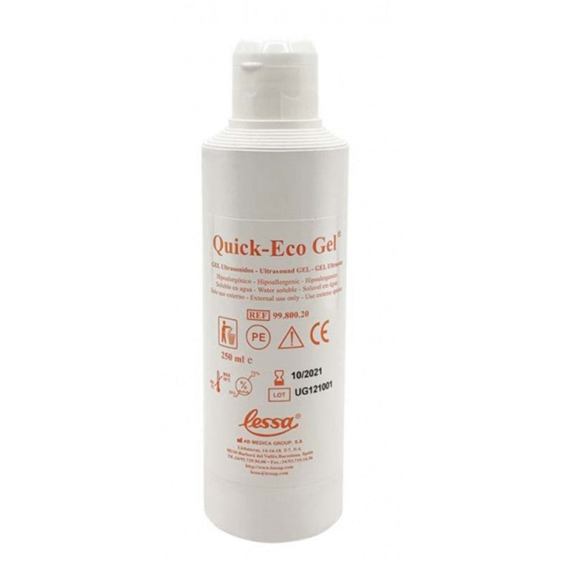 LESSA - Gel Ultrason Bleu 250ml  QUICK-ECO GEL - Fabriqué en Espagne