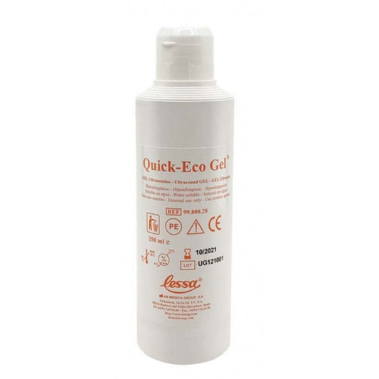 LESSA - Gel Ultrason Bleu 250ml  QUICK-ECO GEL - Fabriqué en Espagne