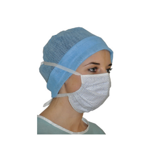 Abena - Masque chirurgical Type IIR, 3 plis avec attaches lanières, fabriqué en France