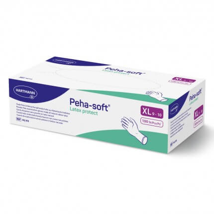 HARTMANN - Gants d'examen en latex non poudré Peha-soft Protect - Boite de 100